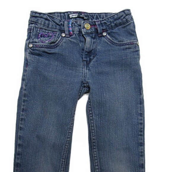 Levi's Girls Slim Straight Jeans - Size 6 Regular - Picture 3 of 6